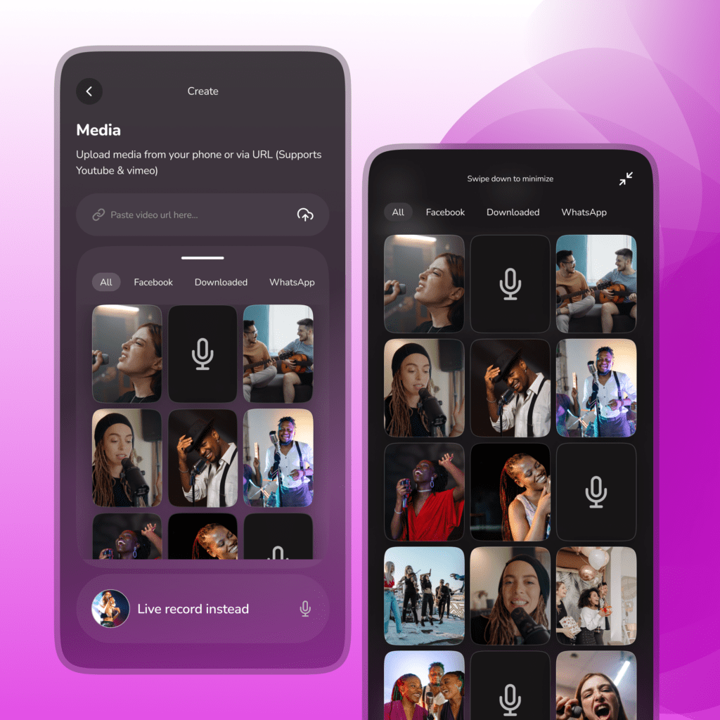 Vocalize: social music app for cover artists